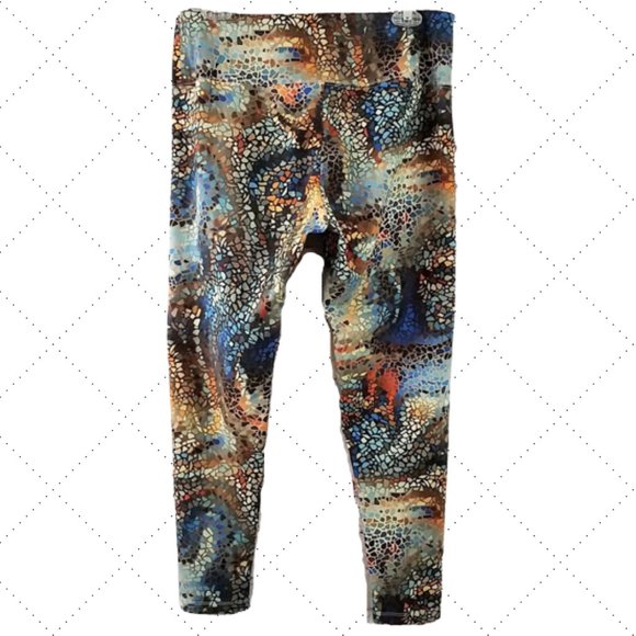 SOFT SURROUNDINGS Multi-Colored Mosaic Print Leggings - Women's Petite Medium - Picture 2 of 5
